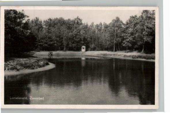 Lemelerveld Zwembad zegel ~st 1950, Verzenden, 1940 tot 1960, Gelopen, Overijssel
