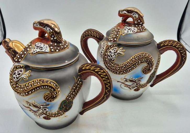 Vintage Japans Moriage Dragonware Theeservies, Antiek en Kunst, Antiek | Keramiek en Aardewerk, Ophalen of Verzenden