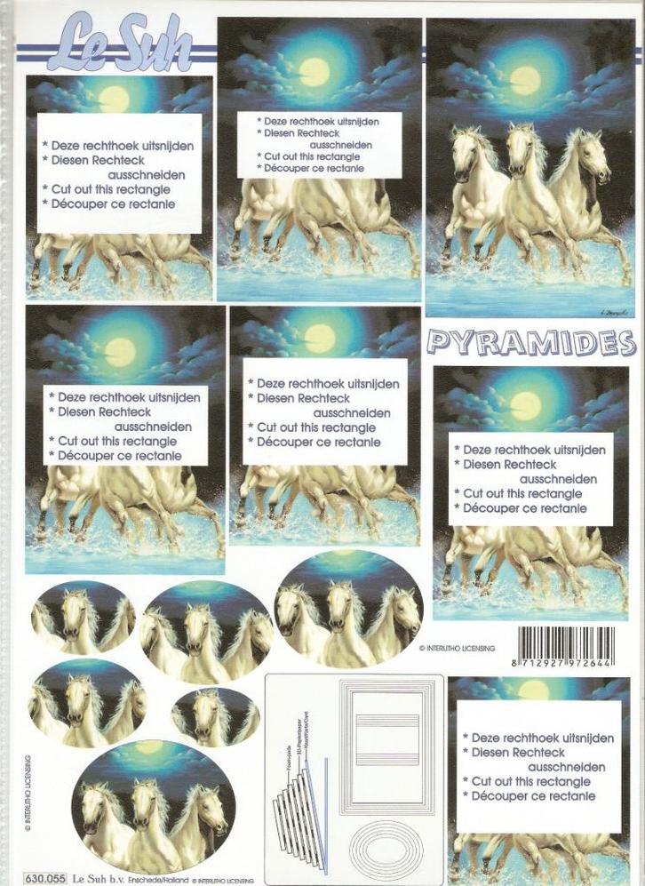 v29 knipvel le suh pyramide 630.055 paarden, Hobby en Vrije tijd, Kaarten | Zelf maken, Nieuw, Knipvel, Dieren, Ophalen of Verzenden
