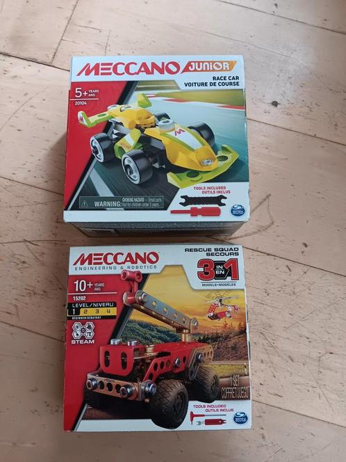 2x Meccano raceauto brandweer wagen, Kinderen en Baby's, Speelgoed | Educatief en Creatief, Zo goed als nieuw, Bouwen, Ophalen of Verzenden