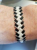 Handgemaakte armband zwart wit kwaliteitskralen, Sieraden, Tassen en Uiterlijk, Armbanden, Ophalen of Verzenden, Nieuw, Wit, Overige materialen