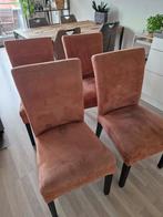 Cognac Eetkamerstoelen 4x - Gratis Afhalen!, Huis en Inrichting, Stoelen, Ophalen, Gebruikt, Bruin, Vier