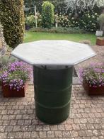 Sta-tafel gemaakt van olievat, Ophalen, Gebruikt, Rechthoekig, Metaal