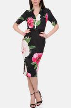 Ted Baker luxe jurk zwart/bloemenprint mooie details Ted2=36, Overige kleuren, Verzenden, Zo goed als nieuw, Maat 36 (S)