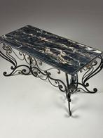 Salontafel Smeedijzer zwart marmer, Ophalen