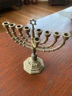 Massief koperen Menorah kandelaar voor 9 kaarsjes, Koper of Brons, Ophalen of Verzenden