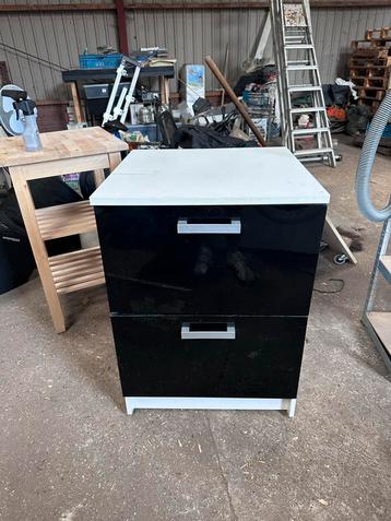 Keukenkast met lades - Zwart/Wit - moet weg!!