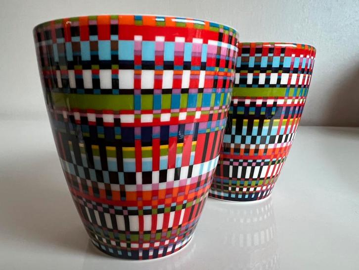 2 Iittala Origo Mix Jubileum Beker Multicolor A. Häberli, Huis en Inrichting, Keuken | Servies, Zo goed als nieuw, Kop(pen) en/of Schotel(s)