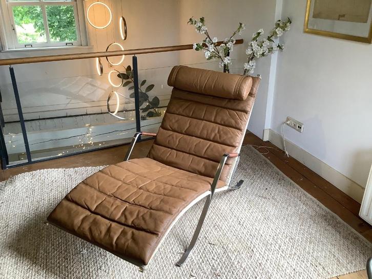 FK87 Grasshopper By Preben Fabricius and Jørgen Kastholm, Huis en Inrichting, Fauteuils, Leer, Minder dan 50 cm, Ophalen of Verzenden