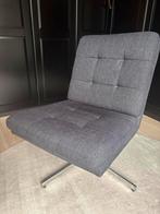 Design draaifauteuil  Wulf wonen - donkerblauw/grijs zgan, Ophalen, Zo goed als nieuw, Eén, Stof