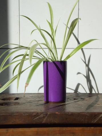 met verzenden leuk knalpaars vintage rond cilinder vaasje beschikbaar voor biedingen