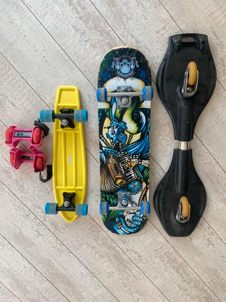 Skateboards, Pennyboard, Waveboard Wheelies Gratis!, Sport en Fitness, Skateboarden, Gebruikt, Skateboard, Ophalen of Verzenden