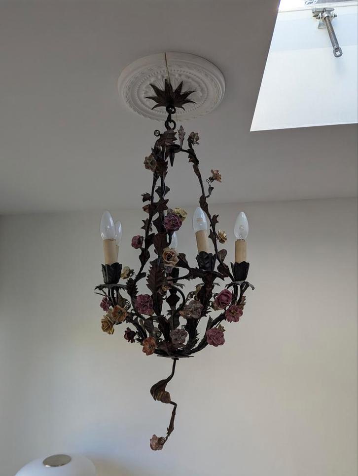 Antieke roosjes kroonluchter., Antiek en Kunst, Antiek | Lampen, Ophalen