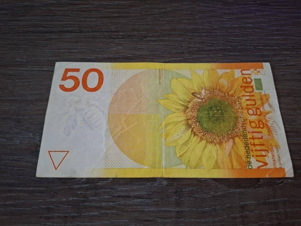 Biljet 50 gulden Zonnebloem, 1982, Postzegels en Munten, Bankbiljetten | Nederland, 50 gulden, Ophalen of Verzenden