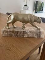 Panter beeld op natuur steen onyx, Ophalen of Verzenden, Zo goed als nieuw