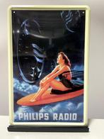 Philips Radio metalen reclamebord (Old Look), Verzamelen, Ophalen of Verzenden, Nieuw, Reclamebord