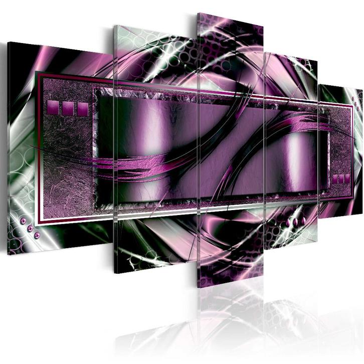 407 Abstract Paars Art 5 Luik Canvas Schilderij 200x100cm, Antiek en Kunst, Kunst | Schilderijen | Abstract, Ophalen of Verzenden