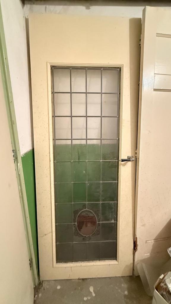 3 glas in lood deuren. LET OP! AFMETINGEN STAAN IN FOTO’S, Doe-het-zelf en Verbouw, Deuren en Horren, Gebruikt, Binnendeur, 200 tot 215 cm