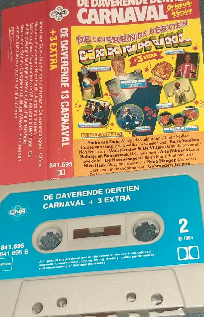 Carnaval Cassette bandje - De Daverende Dertien + 3 Extra, Cd's en Dvd's, Cassettebandjes, Gebruikt, Origineel, Nederlandstalig