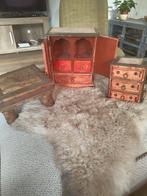 Unieke Indiase set: 2 sieradenkastjes & mini tafeltje, Ophalen of Verzenden