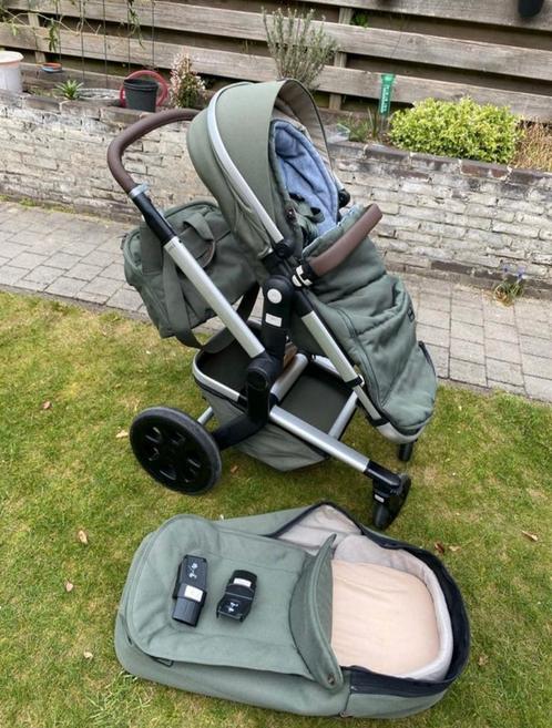 Joolz day3 donkergroen met voetenzak, reiswieg en zitje, Kinderen en Baby's, Kinderwagens en Combinaties, Zo goed als nieuw, Overige merken