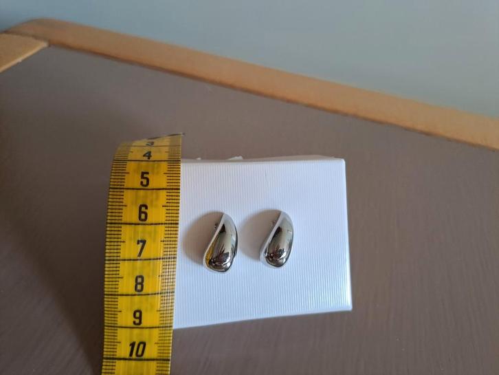Zilverkleurige drops (druppelvormige) oorbellen., Sieraden, Tassen en Uiterlijk, Oorbellen, Zo goed als nieuw, Overige materialen