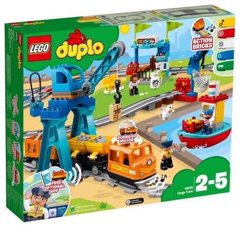 LEGO Duplo 10875 GoederenTrein 105 delig, Kinderen en Baby's, Speelgoed | Duplo en Lego, Nieuw, Duplo, Complete set, Ophalen of Verzenden