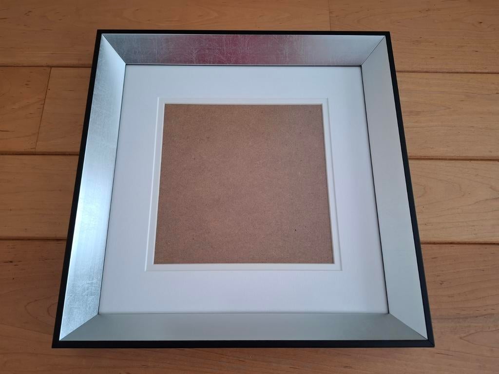Vierkante fotolijst met dubbel passe-partout, Ophalen, Minder dan 50 cm, Zo goed als nieuw, Minder dan 50 cm