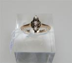 Opruiming Ring 14K rosé goud met 3 diamanten / Z6502, Goud, Ophalen of Verzenden, Ring