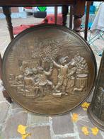 Koperen Wandbord met Tafereel, Antiek en Kunst, Antiek | Koper en Brons, Ophalen of Verzenden, Koper