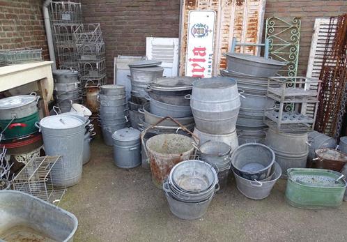 zinken kuipen teilen kuipjes gieters, Antiek en Kunst, Curiosa en Brocante, Ophalen