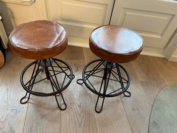 Stoere Industriële Krukjes - Set van 2 beschikbaar voor biedingen
