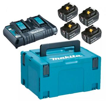 Makita 18V Li-Ion accu set (4x 5.0Ah) + duolader en Mbox beschikbaar voor biedingen