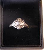 Prachtige antieke 18krt gouden ring met 7rose cut diamanten, Sieraden, Tassen en Uiterlijk, Antieke sieraden, Ophalen of Verzenden