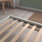 IKEA Bedframe (160x200) met beige hoes + Pocketveringmatras, Ophalen, Wit, Strak en knus, Tweepersoons