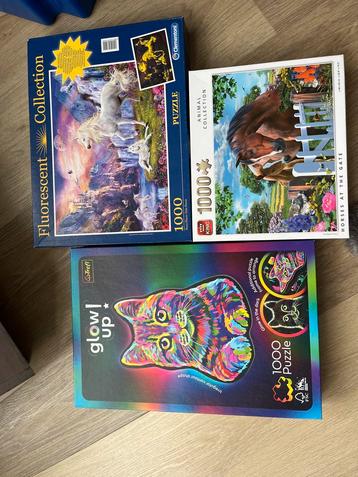 3 Legpuzzels - 1000 stukjes beschikbaar voor biedingen