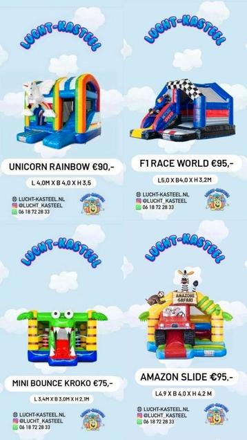 Springkussen huren kinderfeest thema jungle unicorn dino etc beschikbaar voor biedingen