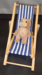Schattige miniatuur Sylvanian famile beertje op strandstoel, Ophalen of Verzenden, Zo goed als nieuw