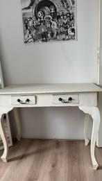 Antique White Wooden Desk, 100 tot 150 cm, Rechthoekig, Ophalen of Verzenden, 50 tot 75 cm