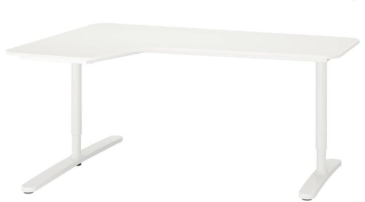 Zit/sta (elektrisch) hoekbureau links BEKANT 160x110, Huis en Inrichting, Bureaus, Gebruikt, Stabureau, Elektrisch, In hoogte verstelbaar