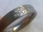 Titanium Ring met rozet Diamantjes van BOCCIA mt 16, Overige materialen, Verzenden, Nieuw, Kleiner dan 17