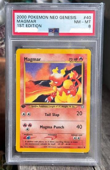 Magmar #40 * Pokemon Neo Genesis - PSA8 1st ed beschikbaar voor biedingen