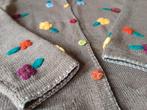 💖Prachtige 💯% Alpaca wollen vest met bloemen L, Ophalen of Verzenden, Nieuw, Maat 42/44 (L), Blauw