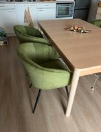 4 eetkamerstoelen olijfgroen, Huis en Inrichting, Stoelen, Ophalen, Overige kleuren, Zo goed als nieuw, Vier