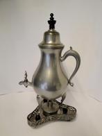 Antieke tinnen koffiekan met brander, Ophalen of Verzenden