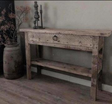 ~Stoer Sober Landelijk Houten Sidetable/Wandtafel~ beschikbaar voor biedingen
