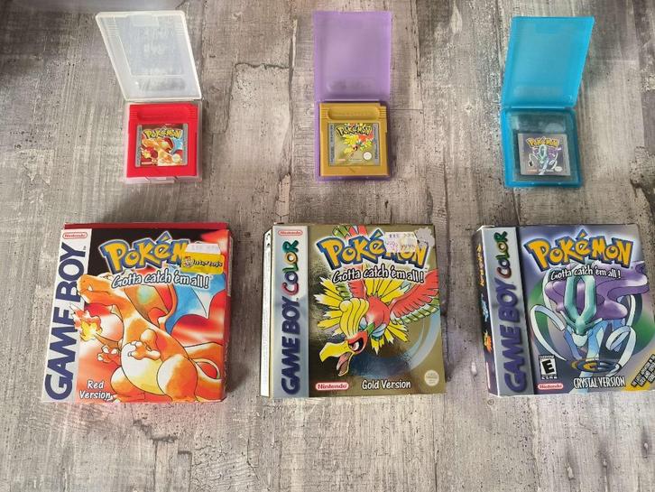 Pokemon Red / Gold / Crystal (CIB) Gameboy, Spelcomputers en Games, Games | Nintendo Game Boy, Zo goed als nieuw, Avontuur en Actie