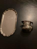 Verzilverd theeservies met lepels en suikertang, Ophalen of Verzenden, Zilver