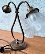 klassieke tafellamp -60/70s (dressoir periode ) messing lamp, Gebruikt, Glas, Ophalen of Verzenden, KLASSIEK - CHIQUE - ELEGANT  - VINTAGE  - DESIGN