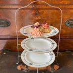Engels antiek verzilverde etagère met Wedgwood bordjes, Ophalen of Verzenden
